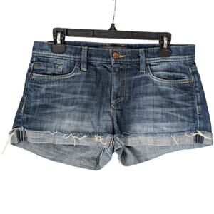 Joe’s Jeans Sandy Wash Blue Denim Raw Hem Cutoff Shorts Size 27 Mid Rise Casual